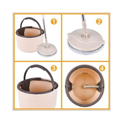 Mop rotativ si galeata, 4.50 l, +1 laveta/rezerva, Grunberg GR3125