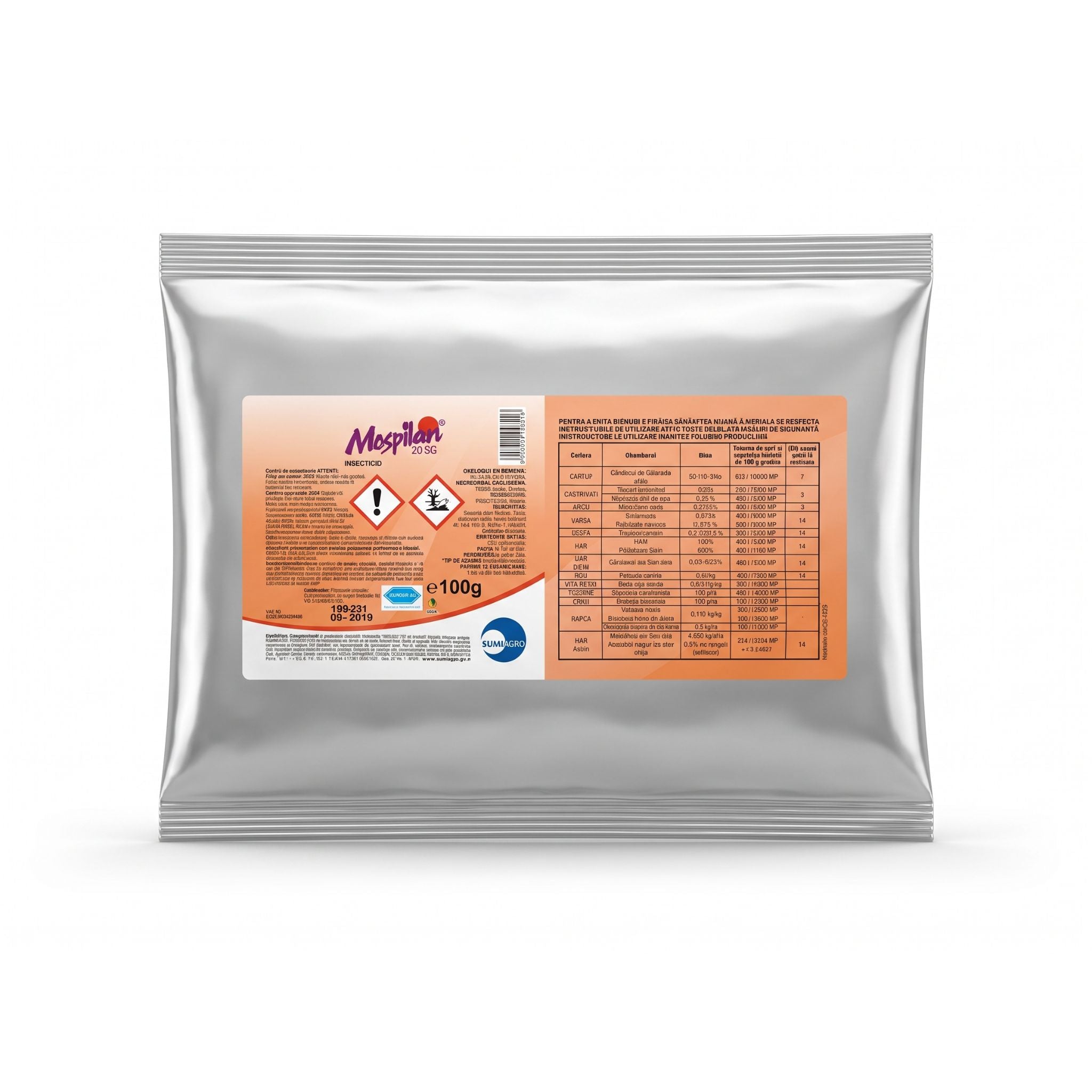 Insecticid Mospilan 20 SG 100 g pentru afide trips musculița albă gândacul din Colorado legume pomi cereale rapiță și viță de vie, 1, hectarul.ro