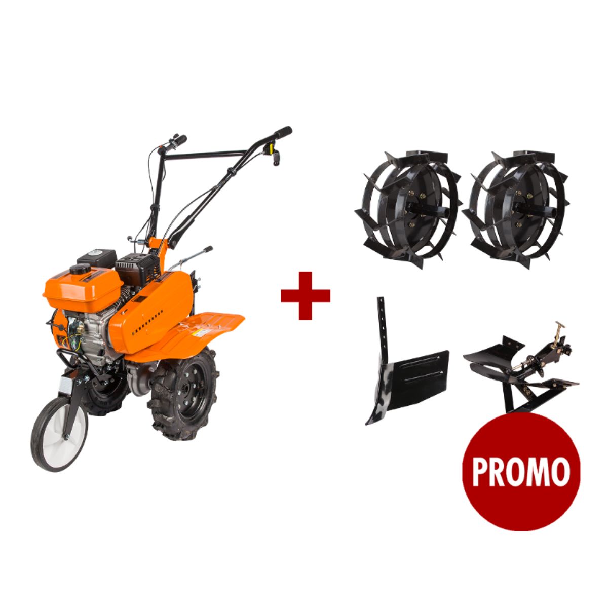 Promotie Motosapa 7CP+ Roti Agricole + Roti Metalice + Plug Reversibil 681083 + Rarita Evotools, 1, hectarul.ro