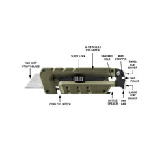 Multitool EDC (everyday carry) GERBER, Prybrid-Utility,verde