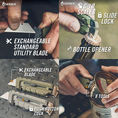 Multitool EDC (everyday carry) GERBER, Prybrid-Utility,verde