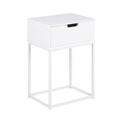 Noptiera alba din MDF si otel, 40 cm, Mitra Actona