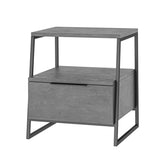 Hectarul - Noptiera gri retro din PAL melaminat si fier Pal Decortie