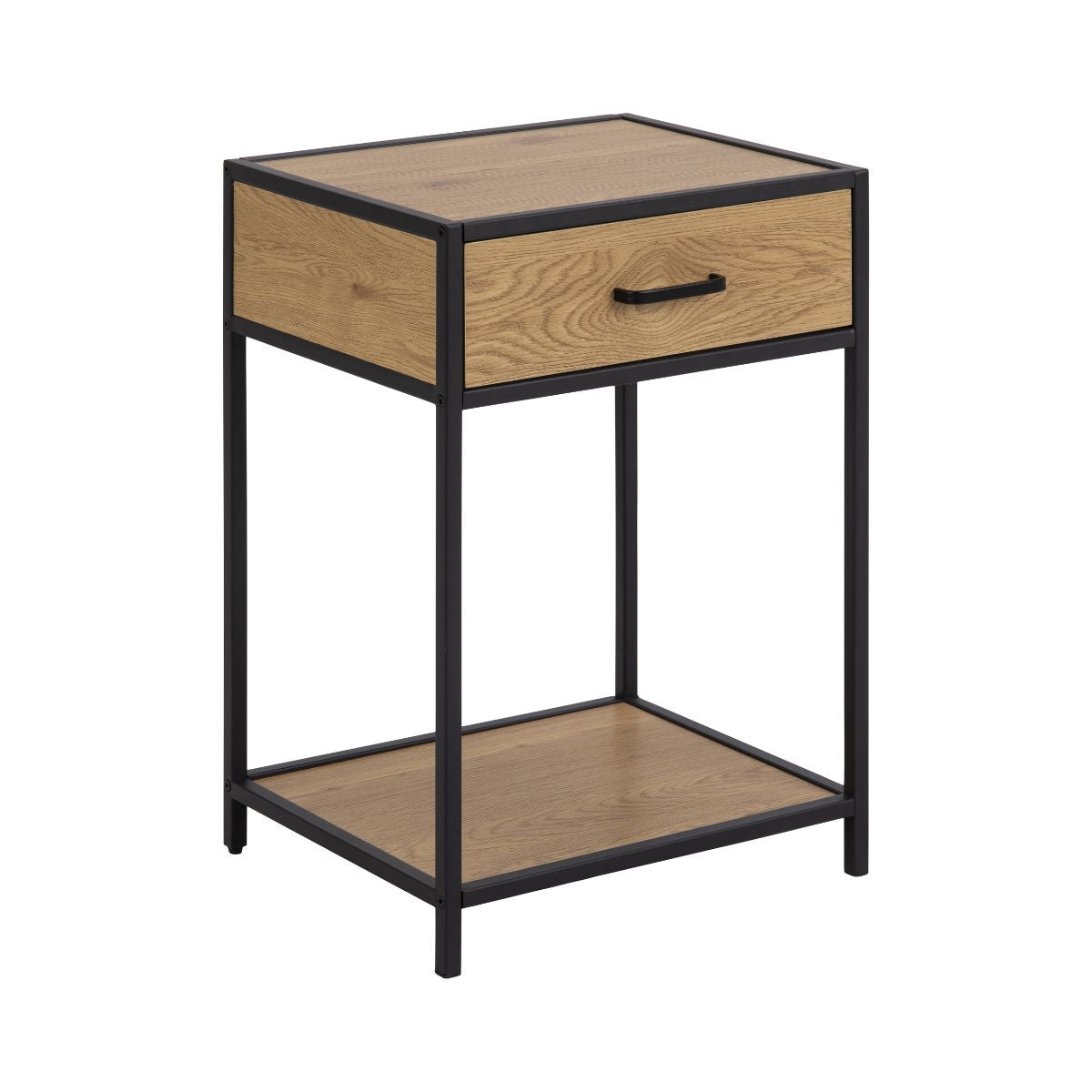 Noptiera maro din MDF si metal Seaford Actona, 1, hectarul.ro