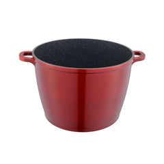 Oala din aluminiu , invelis ceramic marmorat , capac din sticla , 28 cm , 10 l , Grunberg GR1607