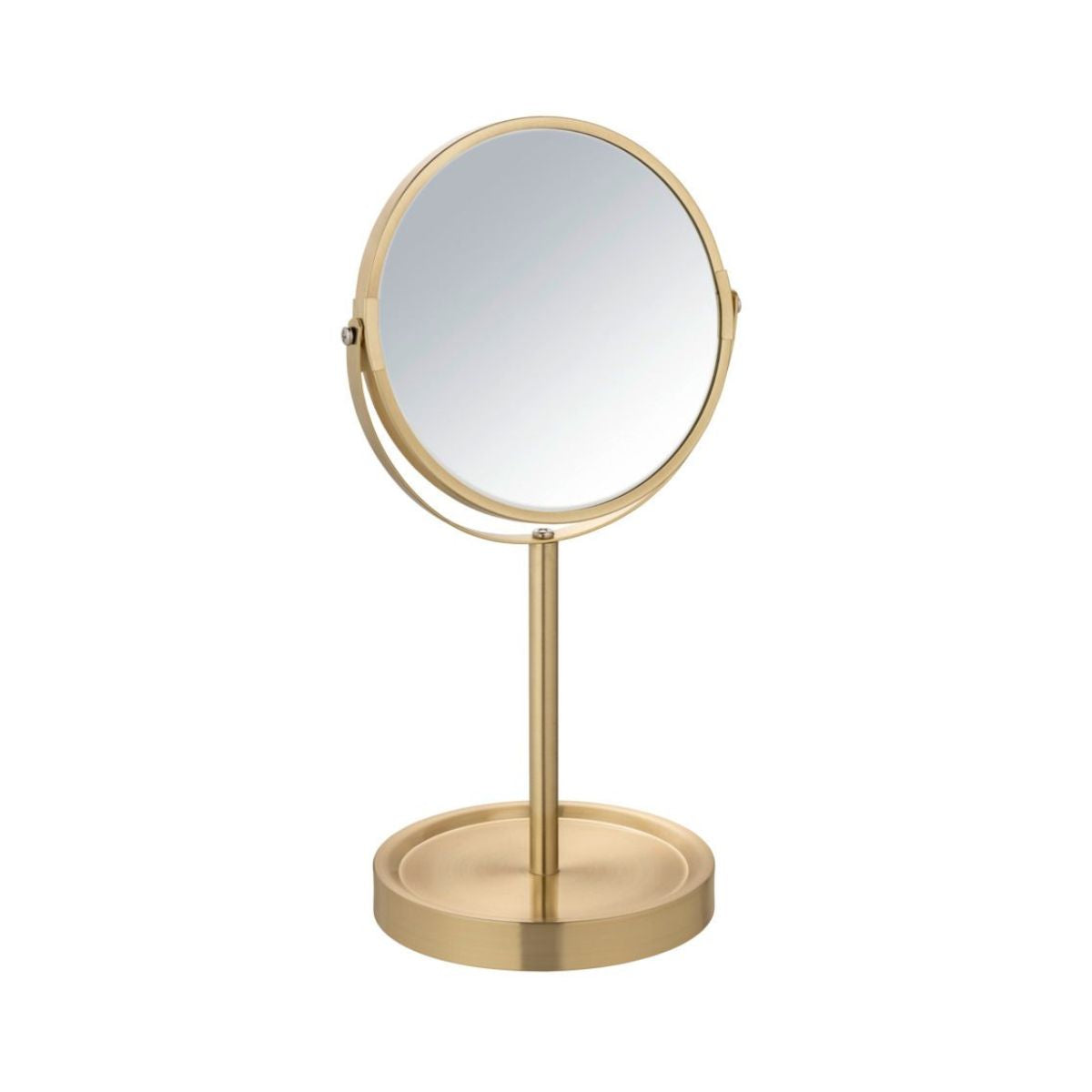 Oglinda cosmetica cu 2 fete, aurie, din metal, Ø17, Alata Wenko, 1, hectarul.ro