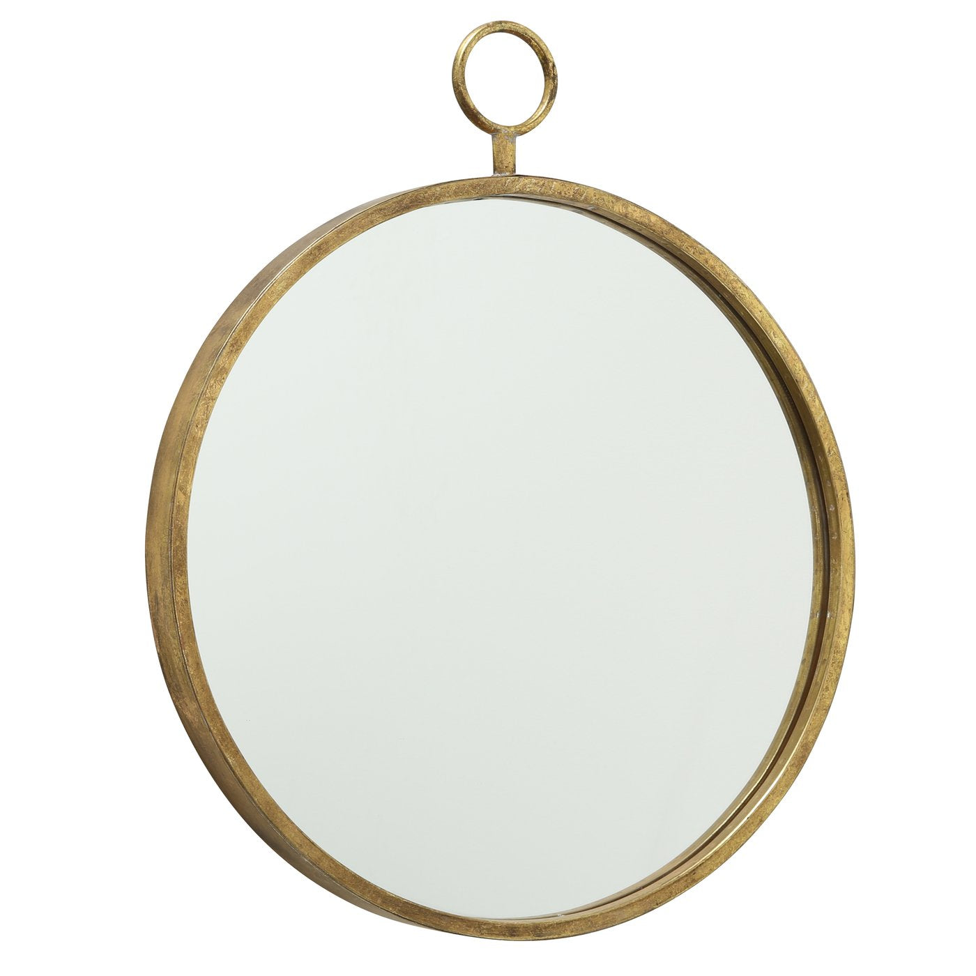 Oglinda de perete, aurie, din fier, diametru 55 cm, Prado Boltze, 1, hectarul.ro