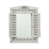 Hectarul - Oglinda de perete gri-retro din lemn, 55x73 cm, Lindsay Boltze