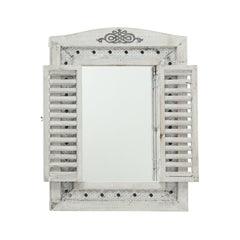 Oglinda de perete gri-retro din lemn, 55x73 cm, Lindsay Boltze