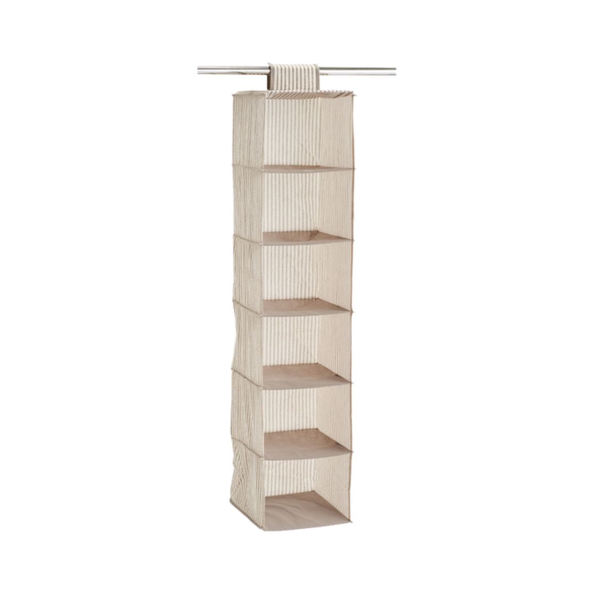 Organizator suspendat pentru dulap, 6 compartimente, bej din material textil Stripes Zeller, 1, hectarul.ro