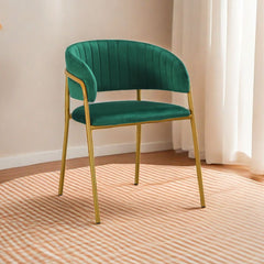Pachet 3+1 Scaun de living verde din catifea poliester si metal Golden Gala