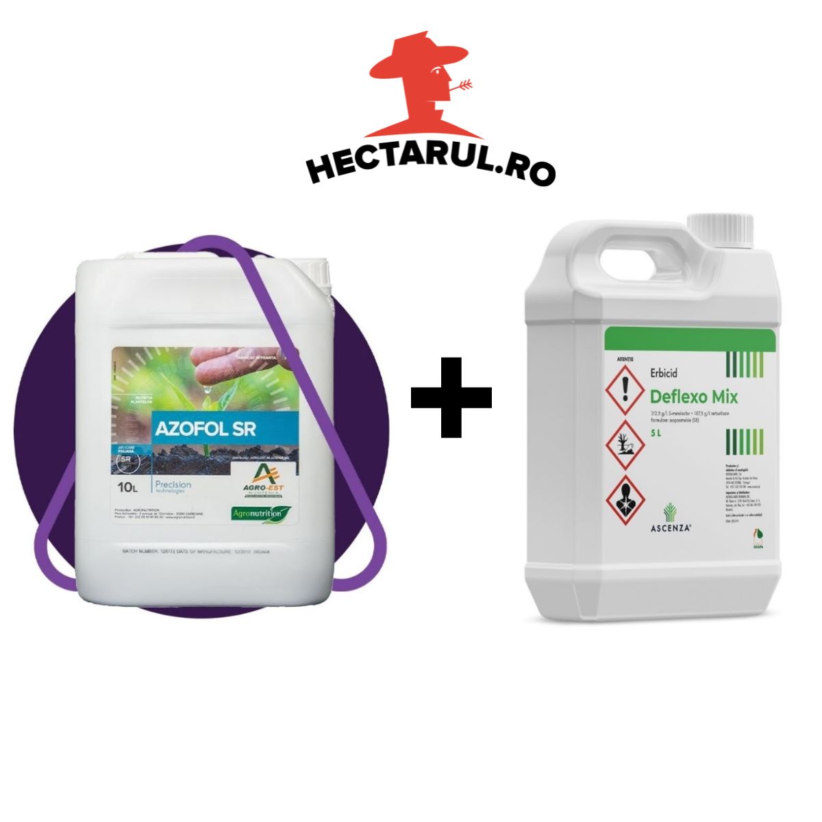 Pachet erbicidare porumb postemergent cu foliar, 5 HA, DEFLEXO MIX + AZOFOL SR, 1, hectarul.ro