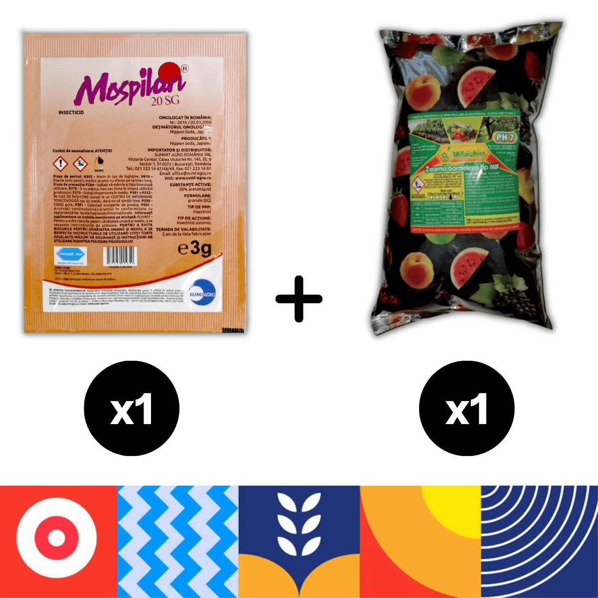Pachet Mospilan la 3g + Zeama Bordeleza la 50g pentru primul tratament in livada, 1, hectarul.ro