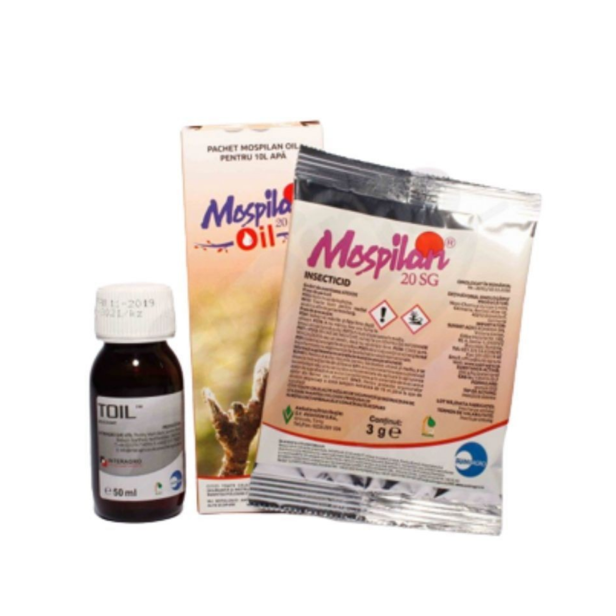Pachet Mospilan Oil 10 litri apa ( Mospilan 20SG 3 grame + Toil 50 ML ), 1, hectarul.ro