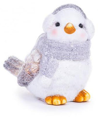 Pasare Mascul Craciun MagicHome, esarfa gri, teracota