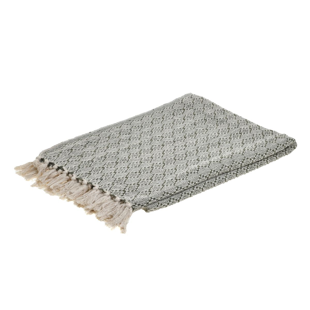 Cuvertura din bumbac, 125x150 cm, verde/ alb, 1, hectarul.ro