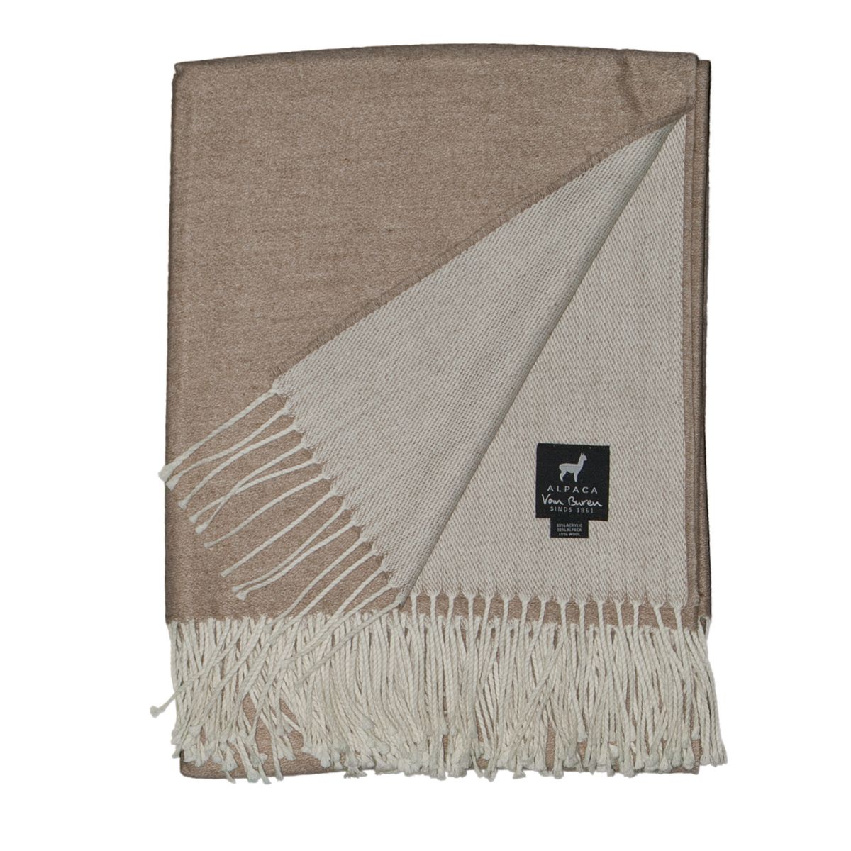 Patura light din lana Alpaca, 175x135 cm, bej, 1, hectarul.ro