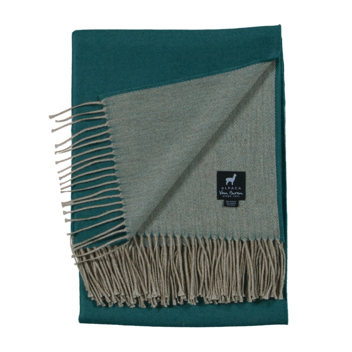 Patura light din lana Alpaca, 175x135 cm, Turcoaz, 1, hectarul.ro