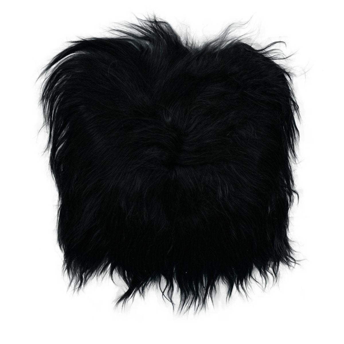 Perna de scaun din blana naturala de oaie islandeza, 37x37 cm, negru, 1, hectarul.ro