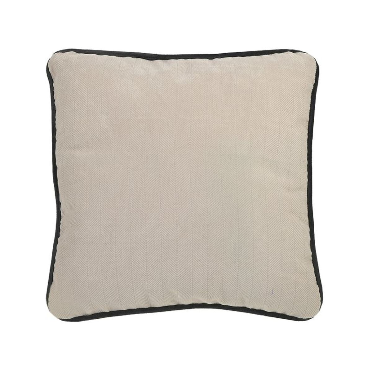 Perna decorativa din catifea poliester negru/bej 45X45 cm Simple Inart, 1, hectarul.ro