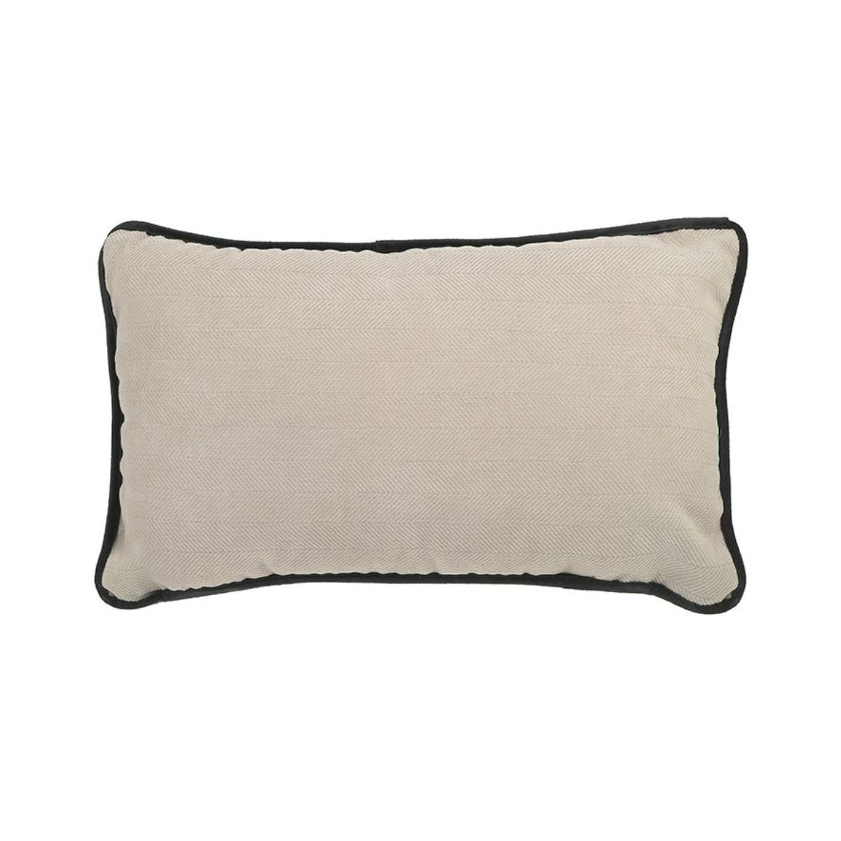 Perna decorativa din catifea poliester negru/bej 50X30 cm Simple Inart, 1, hectarul.ro