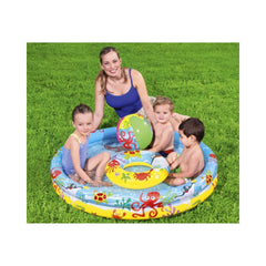 Piscina pentru copii cu minge de plaja si colac