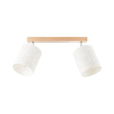 Hectarul - Plafoniera alba din textil cu 2 becuri Galance Brilliant