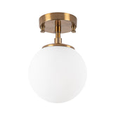 Hectarul - Plafoniera alb/auriu din metal si sticla Ø15 cm Atmaca