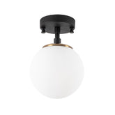 Hectarul - Plafoniera alb/negru  din metal si sticla Ø15 cm Atmaca