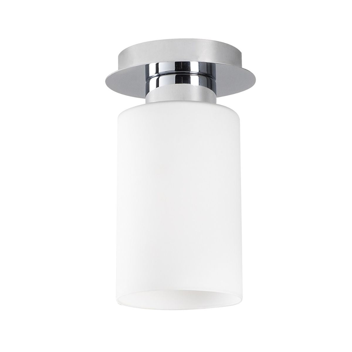 Plafoniera argintiu/alb din metal si sticla Ø12 cm Balcova, 1, hectarul.ro