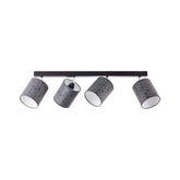 Hectarul - Plafoniera neagra din textil cu 4 becuri Galance Brilliant