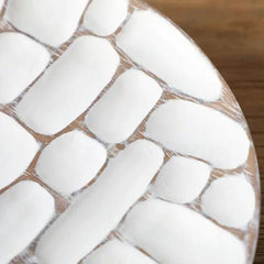 Platou de servire alb din polirasina 35 cm Yazhi