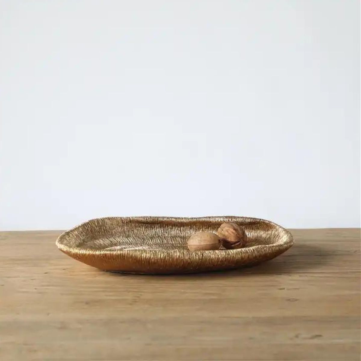 Platou decorativ auriu din polirasina 35 cm Yazhi, 1, hectarul.ro