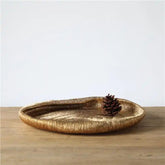 Hectarul - Platou decorativ auriu din polirasina 40.5 cm Yazhi
