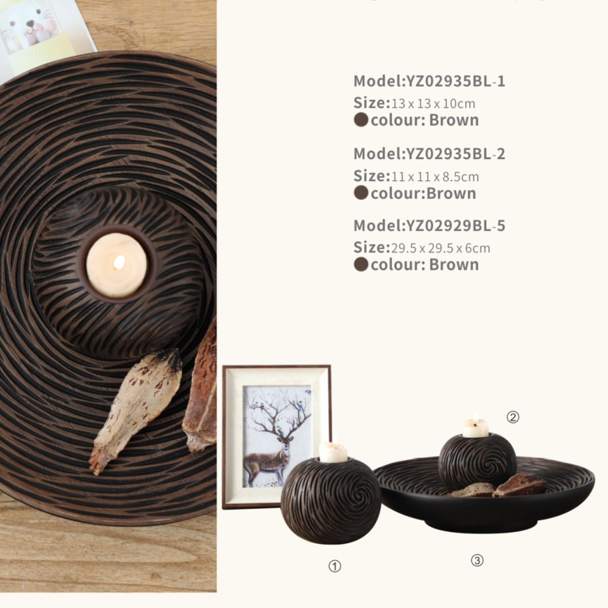 Platou decorativ din polirasina 29.5 cm Yazhi, 1, hectarul.ro