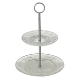 Hectarul - Platou de servire etajat, transparent, din sticla, Relief Boltze