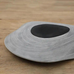 Platou decorativ gri din polirasina 41 cm Yazhi