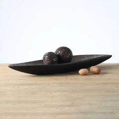 Platou decorativ maro din polirasina 45 cm Yazhi