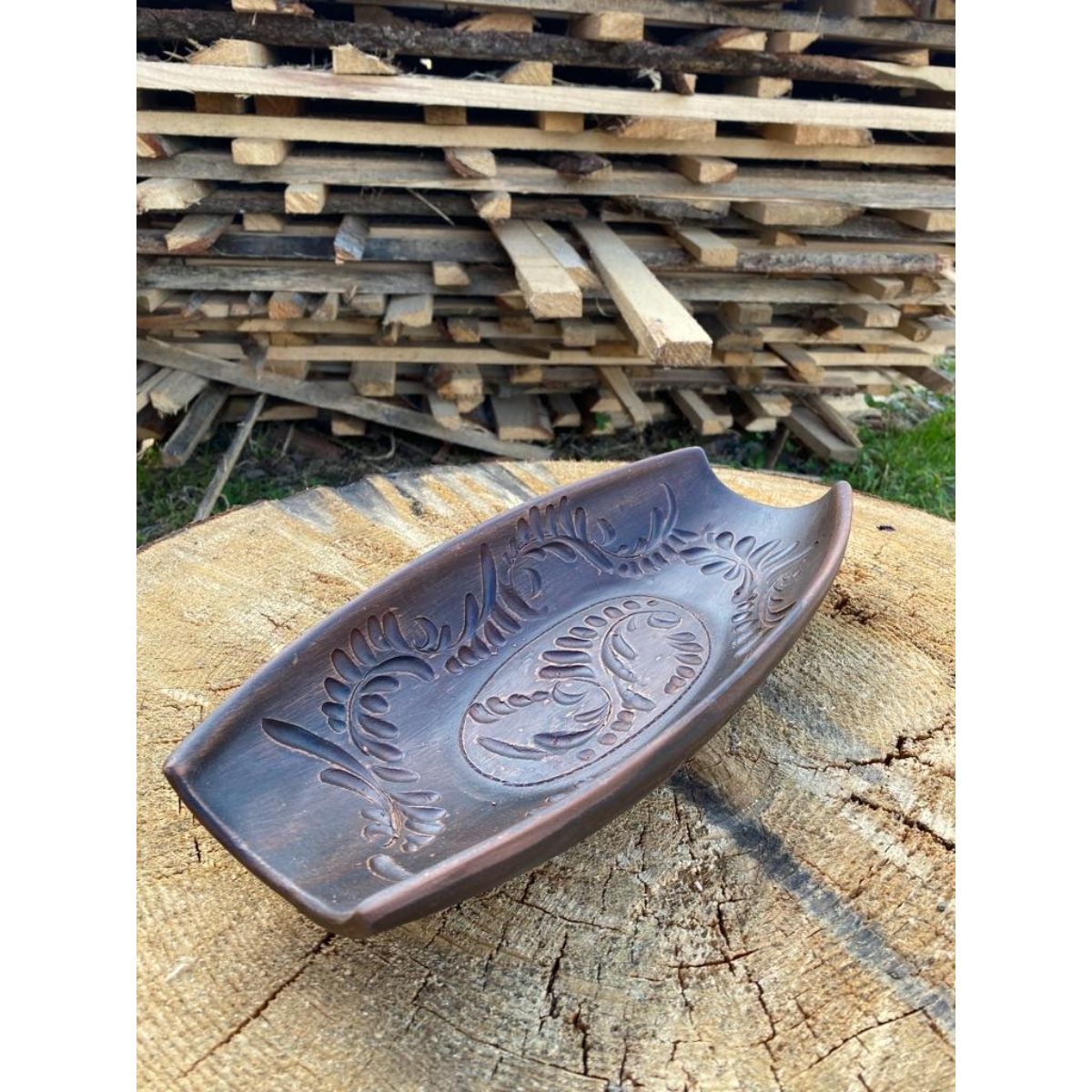 Platou din ceramica maro, 1, hectarul.ro