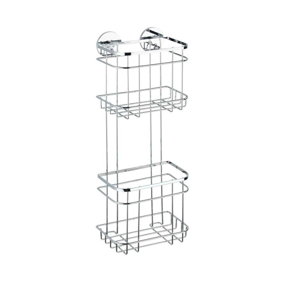 Polita argintie din inox pentru accesorii de baie 18 x 47,5 x 12,5 cm, Edelstahl Wenko, 1, hectarul.ro