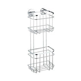 Hectarul - Polita argintie din inox pentru accesorii de baie 18 x 47,5 x 12,5 cm, Edelstahl Wenko