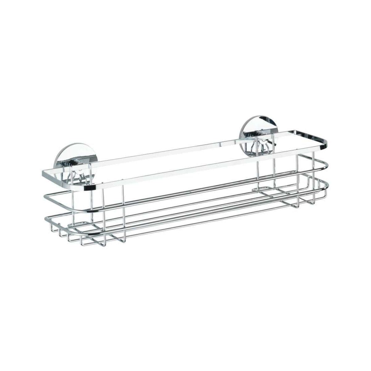 Polita argintie din inox pentru accesorii de baie 38 x 11 x 10,5 cm Maxi Wenko, 1, hectarul.ro