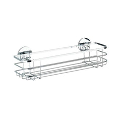 Polita argintie din inox pentru accesorii de baie 38 x 11 x 10,5 cm Maxi Wenko