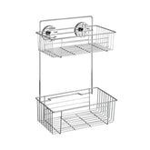 Hectarul - Polita argintie din otel cromat pentru accesorii de baie, 26 x 38 x 17 cm, Bari Wenko