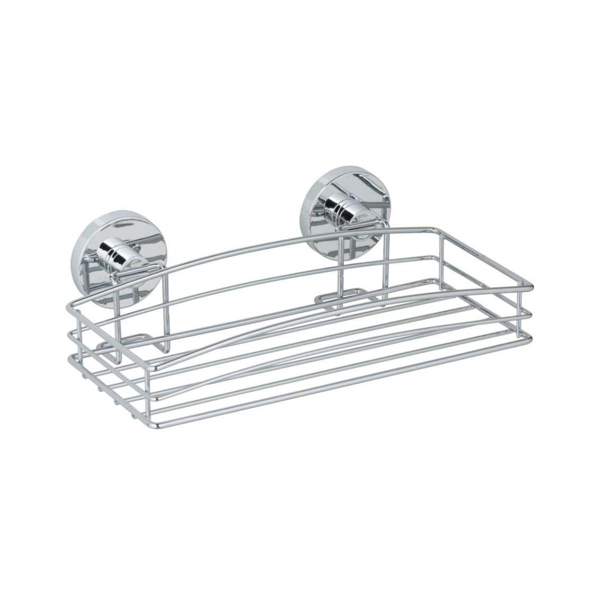 Polita argintie din otel cromat pentru accesorii de baie 26 x 5,5 x 15,5 cm, Milazzo Wenko, 1, hectarul.ro