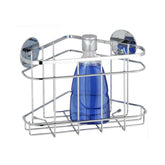 Hectarul - Polita de colt argintie din inox pentru accesorii de baie 22,5 x 17,5 x 15,5 cm, Edelstahl Wenko