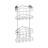 Hectarul - Polita de colt argintie din inox pentru accesorii de baie 22,5 x 47,5 x 15,5 cm, Edelstahl Wenko