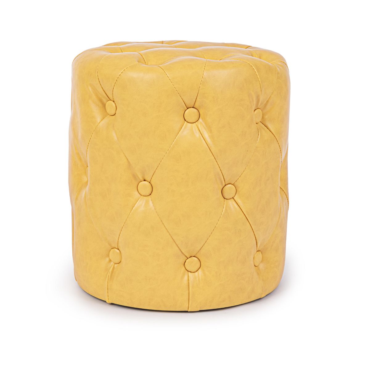 Pouf galben din piele sintetica Ø34cm Batilda Bizzotto, 1, hectarul.ro