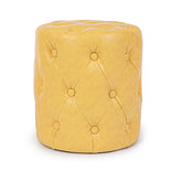 Hectarul - Pouf galben din piele sintetica Ø34cm Batilda Bizzotto