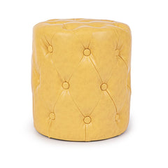 Pouf galben din piele sintetica Ø34cm Batilda Bizzotto